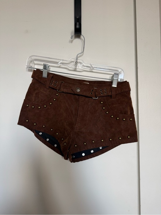 Free People Pants - Free People Brown Suede Studded Shorts